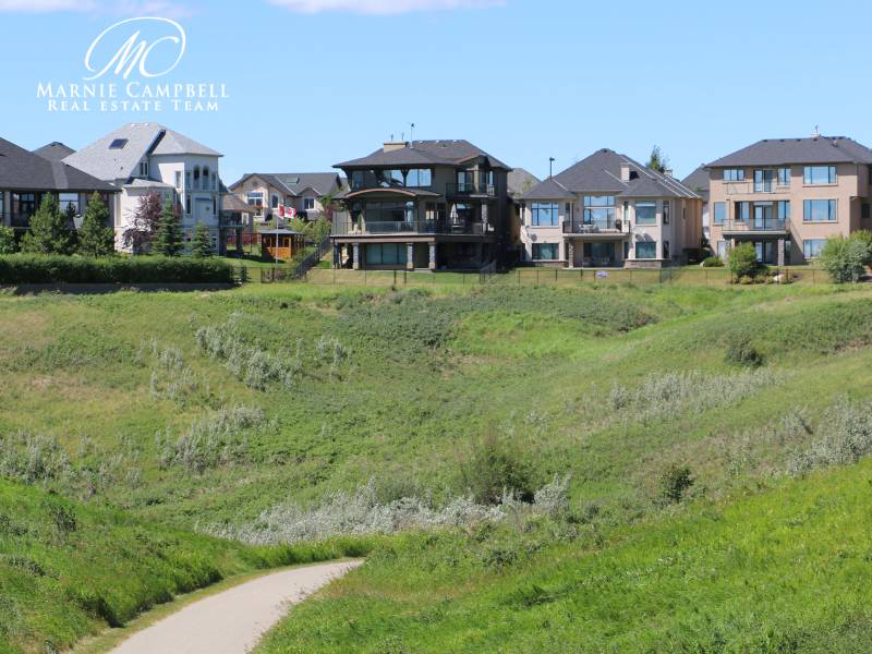 Estate homes in Cranston, Calgary, overlooking scenic greenspace and walking trails