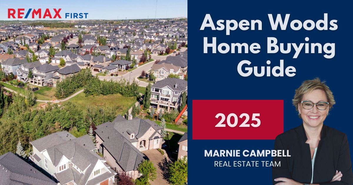 Luxury homes in Aspen Woods Calgary with tree-lined streets and walking paths in a family-friendly neighbourhood.