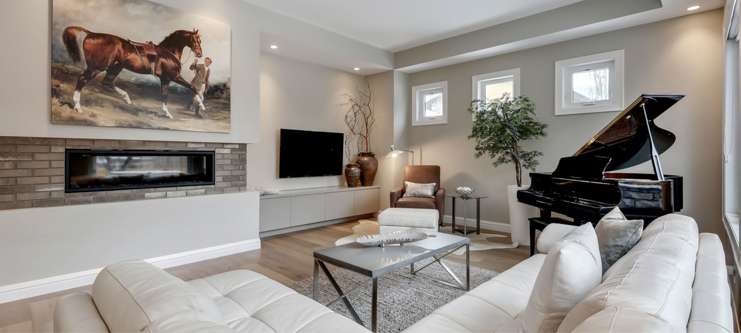Mahogany, Calgary lake luxury home living room.