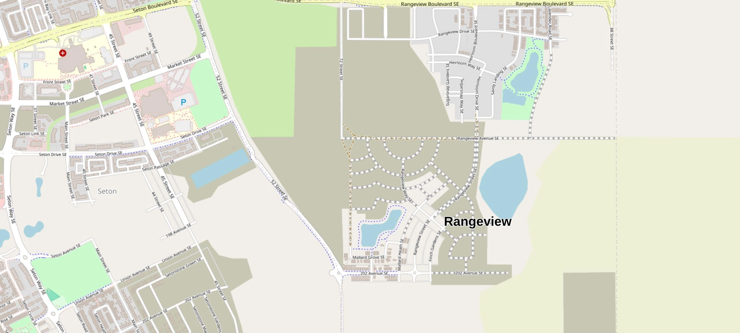 Rangeview, Calgary homes for sale neighbourhood map.
